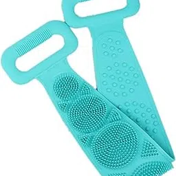 LOMESH Silicone Body Back Scrubber Belt, Double Side Bathing Brush for Skin Deep Cleaning Massage, Dead Skin Removal Exfoliating Belt for Shower, Easy to Clean, Well for Men & Women (Multicolor)-image-47