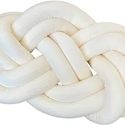 ATORSE Knot Ball Pillow Cute Cozy Back Pillow Sofa for Bedroom Room Home Decoration Milky White-picture-26