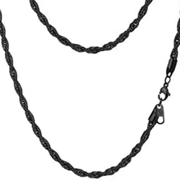 amaal chain for men combo necklace for men Black chains for men neck chain for men chain for boys mens chain Stainless steel stylish long chains Locket Pendant Birthday gift golden chain fashion A419-picture-28