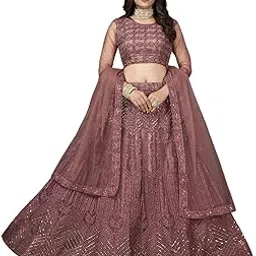 lymi label Net Sequence Embroidered A-Line Semistitched Lehnega Choli with Dupatta-picture-14