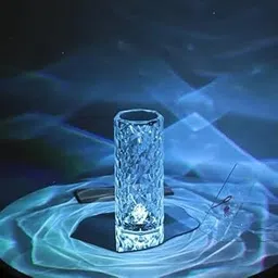 16 Colour Changing Rose Crystal Diamond LED Table Touch Lamp, USB Rechargeable, Touch Control, with Remote, 30 cm Pack of 1-image-90