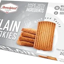 ANMOLPREET Plain Cookies 200g Rich & Tasty - Wheat Gluten & Soya Free Delicious Crunchy Gourmet Biscuit-image-0