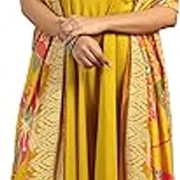 libas Women's Silk Blend Kurta Set (401041_Mustard-picture-26