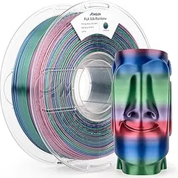 AMOLEN Silk PLA 3D Printer Filament, Shiny Multicolor Christmas Rainbow PLA Filament 1.75mm, Gradient Color Change PLA 3D Printing Filament for Most FDM 3D Printer, Red Blue Green Grey, 1kg (2.2lbs)-image-17