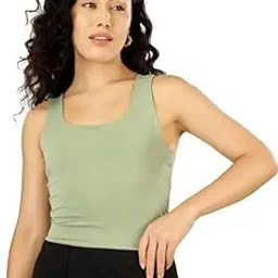 blueficus Women’s Solid Square Neck Sleeveless Top | Casual Stretchable Tank Top-picture-23