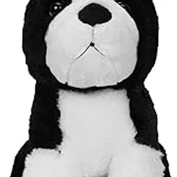 STRIDERS 12 Inch Premium and Super Soft Black and White Dog Plush Toy, Realistic, Ideal Gift-picture-13