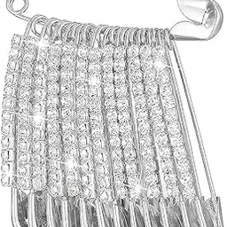 mufasa fashions Rhinestone Safety Saree Pins Brooches Sweater Shawl Clips Faux Crystal Brooches Shiny Brooch Pins for Clothing Dress Pants Skirt Dressing Accessories-picture-56