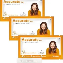 Accurate Pro One Step Urine HCG Pregnancy Test Kit (Pack of 3 Strips) | More than 99% Accurate| Easy to Use and Fast Results image 1