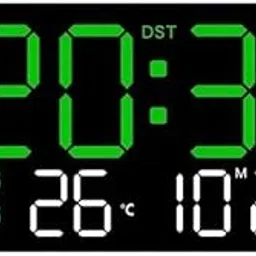 9" LED Digital Wall Clock with Date, Day & Temperature – Dual Alarm, Adjustable Brightness, USB Powered – Large Display for Bedroom, Office & Home Decor (Green)-image-63