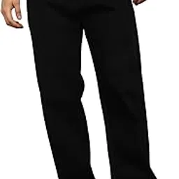 angerhood Men's Baggy Fit Jeans | Relaxed Fit Denim | Stylish Casual Wear |Black-picture-10