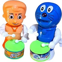 JNiL Key-Operated Cute Bheem Doremon Drummer Toy for Toddler Kids Gift Birthday Return Gift Drumming and Dancing Action for Kids-picture-20
