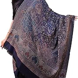 swi with label Women Jamawar Woven Design Wool Shawl_JD29-picture-25