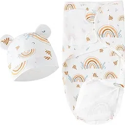 SNOWIE SOFT® 1 Set Baby Swaddles for Newborns 0-12 Months with Cap, Cotton Baby Swaddle Wrap for Newborns Zipper Style Tear-Off Design Baby Sleeping Blanket Baby Sleeping Bag Newborn Sleep Sacks-picture-34