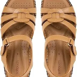 khadim's Softouch Leather Wedge Heel Sandal for Women-picture-28