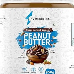 POWERBITES | Peanut Butter Crunchy | 950 G | Chocolate | Real Almonds | Best Peanut Butter in India | High Protein | Healthy Fats | No Added Sugar | Gluten-Free | 0% Cholesterol | Weight Gain & Muscle Building | Energy Booster | Healthy Breakfast & Snack-picture-28