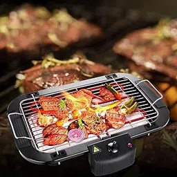 ZUGAD Portable 2000W Electric Barbecue Grill, Smokeless Adjustable Temperature Control, Indoor and Outdoor barbeque grill for home, Removable Water Filled Drip Tray (1Pcs) (Black)-picture-36
