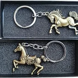Combo Of 3D Running Horse Metal Keychain (Pack Of 2) (Rusty Gold)-picture-49