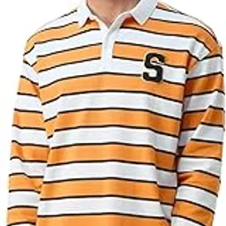 the souled store Originals: Stanford Men and Boys Long Sleeves Collared Neck Striped Cotton Blend Regular Fit Comfortable Lightweight All-Season Rugby Polos-picture-28