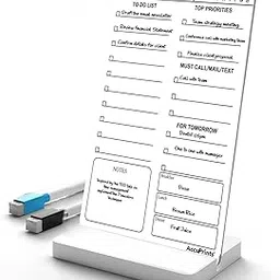 AccuPrints Daily Planner Acrylic Board for Desk (24x16 CM)| Best Planner & Organizer | White Acrylic Base with 2 Markers |Regular Size for Office Schools Planners-image-5