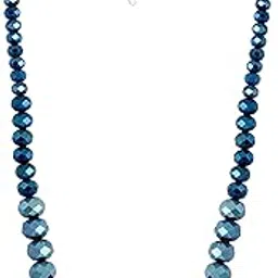 pearlz gallery Glass Beaded Necklace for Women and Girls - Faceted Rondelle Beads, 18+2 Inch Adjustable Ball Chain with Lobster Claw Clasp, Affordable Handmade Jewellery.-picture-52