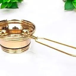 SHREE HARI HOME DECOR Brass Tea Strainer for Tea and Coffee | Handmade Tea Infuser, Tea Strainer with Bottom Holder | Reusable Tea Filter Ideal for Loose Leaves (Brass Tea Strainer)-image-93