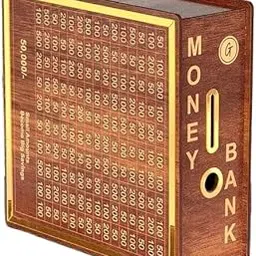 SHRAVAN Enterprise Money Saving Wooden Piggy Bank with Goal Chart | Savings Tracker Board | Home & Office Décor Style_295-picture-15