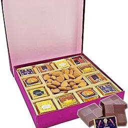 Chocolate and Dry Fruit Gift Box for Diwali/Deepavali-Diwali Gifts for Employess,Customers,Office Staff,Family and Friends,Clients,Relatives |12 Chocolates n Almonds-picture-11