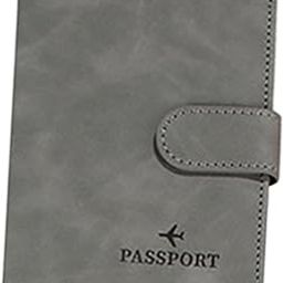 atorse Passport Cover Holder Travel Passport Case for Woman and Man Travel Business Grey-picture-25