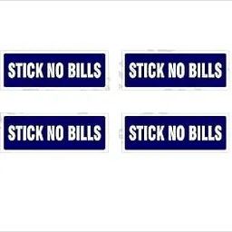 SIGN EVER Stick No Bills Vinyl Cut Sign Board 28x10 cm Blue White (Pack of 4)-picture-16