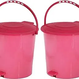 Kuber Industries 2 Pieces Ultra Plastic Garbage Waste Dustbin for Home, Office with Handle, 5 Liters (Pink)-KUBMART3017-picture-32
