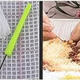 MERISHOPP Latch Hook Embroidery Kits Cushion Blank Pillowcase DIY Craft Green car Crafts | Needlecrafts & Yarn | Rug Making | Latch Hooking | Latch Hooking Kits-image-14