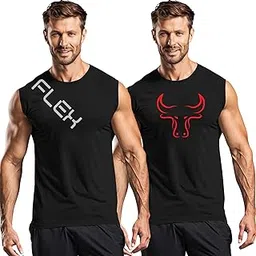Men's 3Colours RGB Sleeveless Gym Tshirt - Combo Pack of 2 - Lightweight Muscle T-Shirt for Fitness, Workout, and Training-image-83