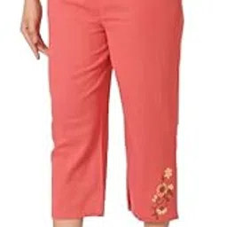 cloth bites 3/4th Pants Cotton Lounge Wear Stretch Capris for Women with Pockets Side-picture-18