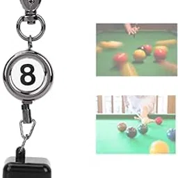 Pool Chalk Holder for Billiards, Stylish PoolChalk Holder Retractable Black Billiards Snooker PoolChalk Holder Portable Key Ring-image-15