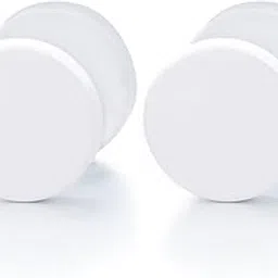 2pcs 6-12MM White Circle Stud Earrings Men Women, Steel Cheater Fake Ear Plugs Gauges Illusion Tunnel-image-4