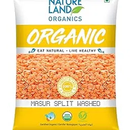 Natureland Organics Masoor Dal/Split Washed Pouch, 1 kg-image-5