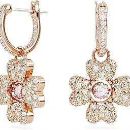 swarovski Idyllia drop earrings, Clover, White, Rose gold-tone plated-picture-41