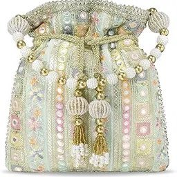 Potli Bags for Women Evening Bag Clutch Ethnic Bride Purse with Drawstring-image-60