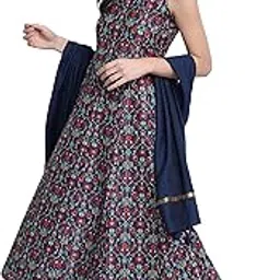 Women's Teal Blue Poly Muslin Embroidered Kurta with Palazzo and Dupatta-image-19