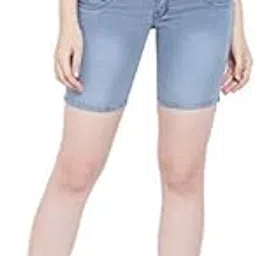 nifty Women's Denim Stretchable High Waist Shorts-picture-14