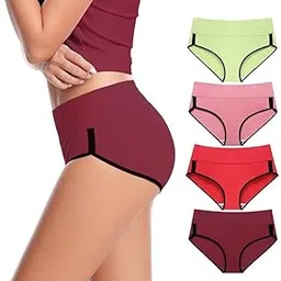 diving deep Breathable Pure Regular & Plus Size Underwear Cotton Hipster | High Waist Full Coverage Tummy Controller | Cotton Underpants | High Rise Briefs Womens Panties - (Pack of 4)-picture-14