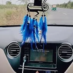 Shivling Blue Handmade Dreamcatcher for Car, Bedroom, Wall Decor | Positive Energy & Protection Hanging Ornament | Decorative Showpiece Wall Hanging | Shivling_Blue_01-picture-69
