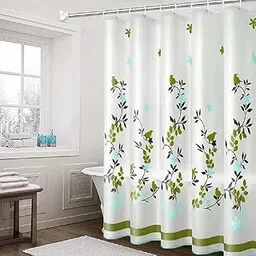 JERN Shower Curtain Set, White Large Plaid Heavy Duty Shower Curtains, Waterproof Fabric, with Plastic 12 Hooks Compatible with Shower Curtain Liner (2 x 2 Meters) (Style 4, Floral)-picture-11