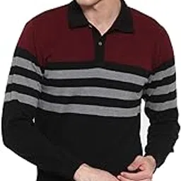 kalt Mens Basic Solid Full Sleeves Polo Cotton Blend Knitted Regular Fit Polo-Neck T-Shirts with Collar Stylish-picture-20