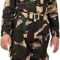 BookMyCostume Cotton Indian para Military with Whistle Special Forces Professional Commandos Camouflage Print Kids Fancy Dress Costume 5-6 Years-picture-24