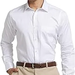raymond Men's Pure Cotton Solid Pattern Slim Fit Semi Cutaway Collar Full Sleeve Formal Shirt-picture-22