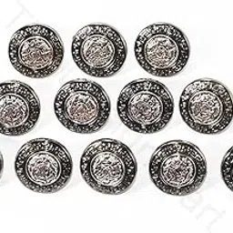 The Design Cart Rose Gold Silver Coat Buttons for Bandhgala Suits, Nehru Jacket, Ethnic Classy,Pack of 12 Pieces,Size 32L / 20 mm / 0.81 Inch-picture-29