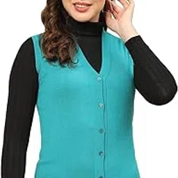 monte carlo Womens Solid V Neck Sleeveless Cardigan (1242788SL)-picture-15