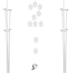 RD Decorative Rubber Table Balloon Stand Kit - 2 Sets,Reusable Clear Balloon Holder(7 Balloon Cups,1 Base) With 10 Balloon Clips,1, 1 Piece-picture-18
