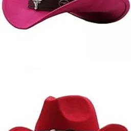 enakshi (label) 2pcs Cowgirl Hat Breathable Casual Cowboy Hat for Women Men Pink Red|Clothing, Shoes & Accessories | Womens Accessories | Hats-picture-11
